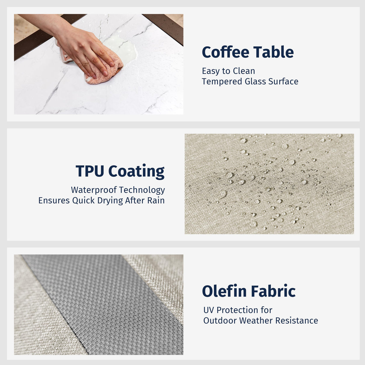 EAST OAK 4-Piece Patio Furniture Set with Thick Cushions, 4 Seats Waterproof Outdoor Patio Set with Rattan Armrests, Loveseat and Coffee Table for Backyard, 2024 Coast Patio Conversation Set in Beige EAST OAK