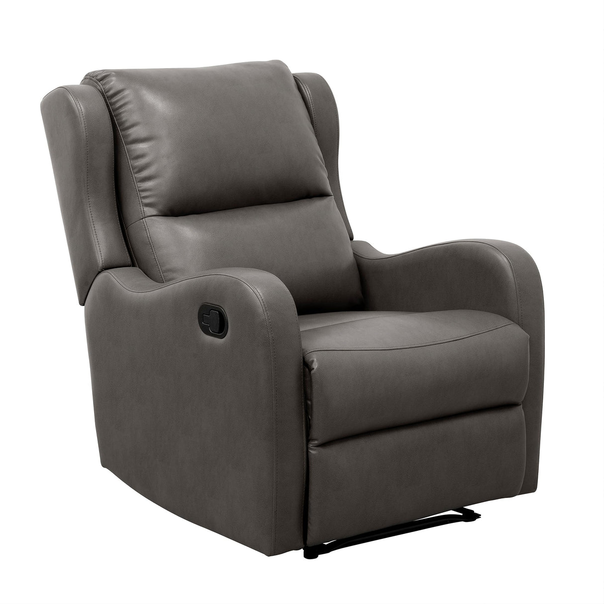 Lexicon Manual Recliner Chair, Reclining Sofa Chair, Home Theater Seating, Wall Hugger, Manual Recliner for Living Room/Office/Apartment, Easy Assembly, Gray Faux Leather Lexicon