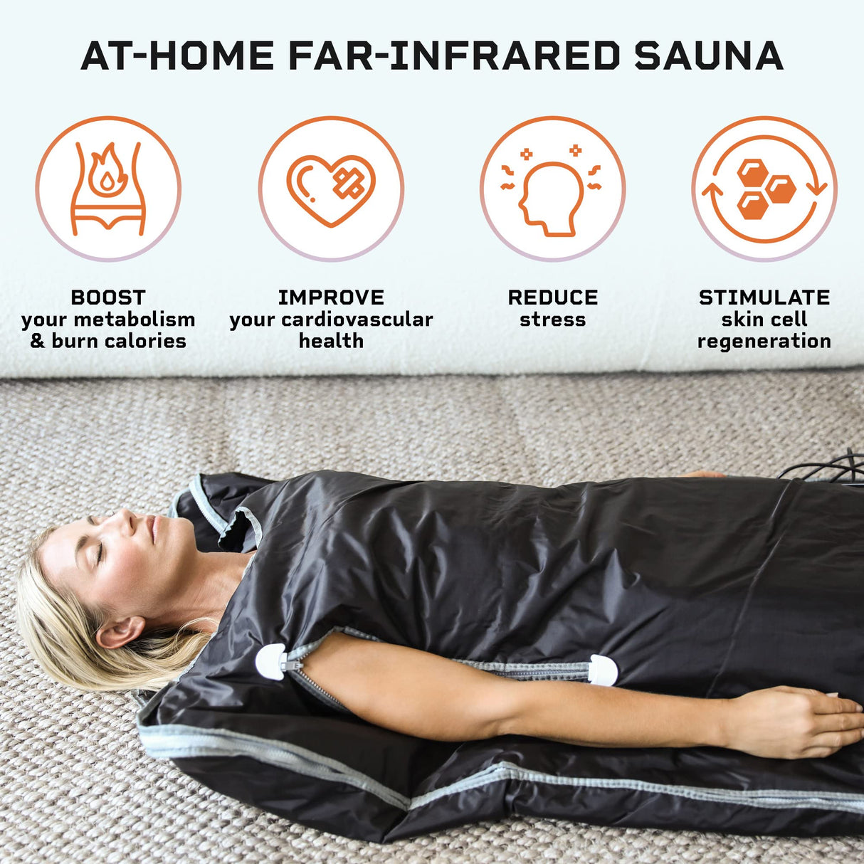 LifePro Sauna Blanket for Detoxification - Portable Far Infrared Sauna for Home Detox Calm Your Body and Mind Large Black LifePro