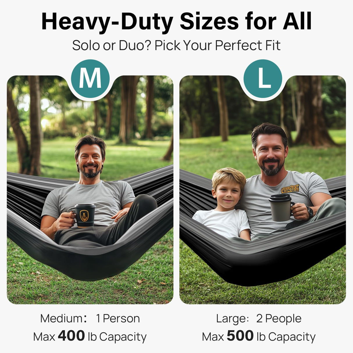 Kootek Camping Hammock 500 lbs Capacity, Portable Hammocks with Tree Straps & Attached Carry Bag, Camping Essentials Gear, Perfect for Outside Indoor Hiking Beach Backpack Travel Kootek