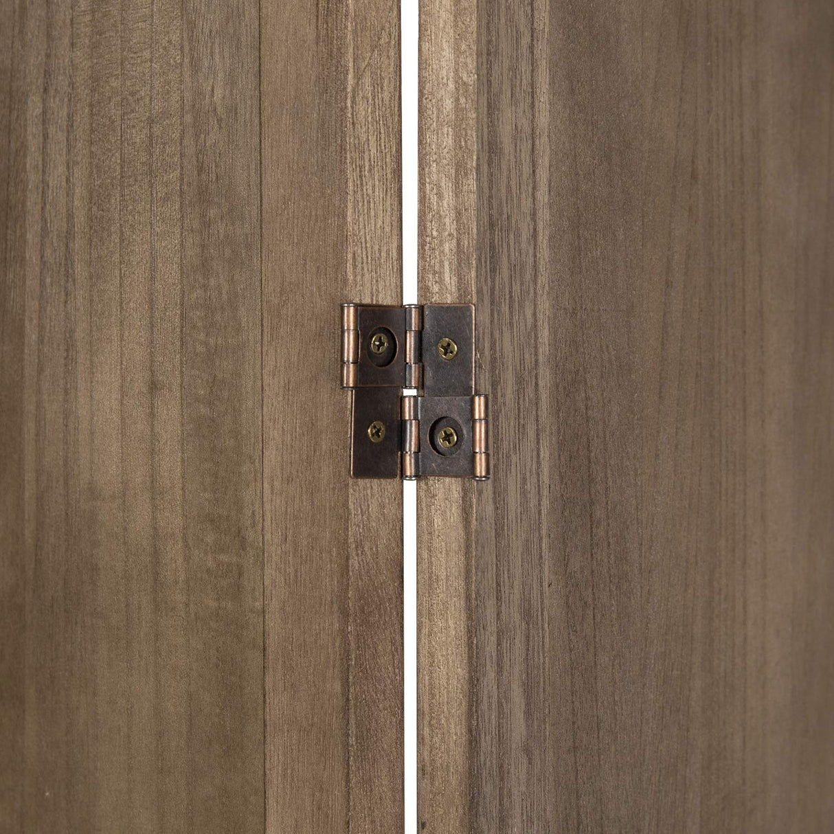 MyGift 3-Panel Burnt Wood Room Divider Folding Burn Wood Privacy Screens for Room Separation with Dual-Action Hinges MyGift