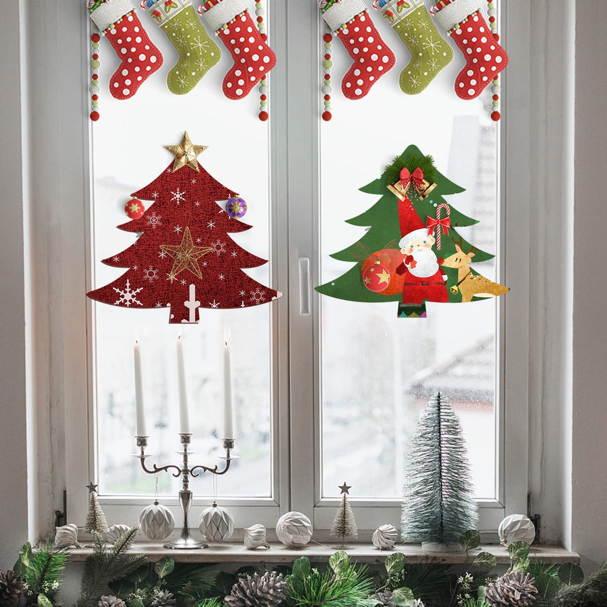 12 Pack Wooden Christmas Tree Cutouts for Crafts- 10 x 11 x 1/8 Inch- Christmas Unfinished Wooden Ornaments- Wood Tree Shapes for Xmas Party Decoration Supplies, Door Signs, Painting, Staining AWIZOM