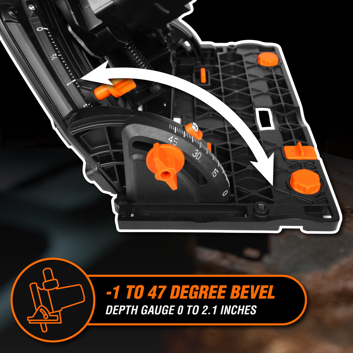 WEN Cordless 6.5-Inch Track Saw, Brushless with Variable Speed, Two 20V Max 4.0 Ah Batteries, and Charger (20691) WEN