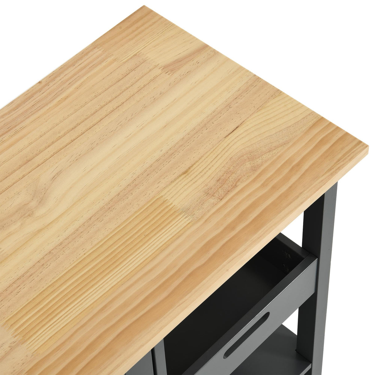 YITAHOME Small Solid Wood Top Kitchen Island Cart on Wheels with Storage, Rolling Portable Dining Room Serving Utility Carts Mobile Movable with 3 Drawers Cabinet, Gray YITAHOME