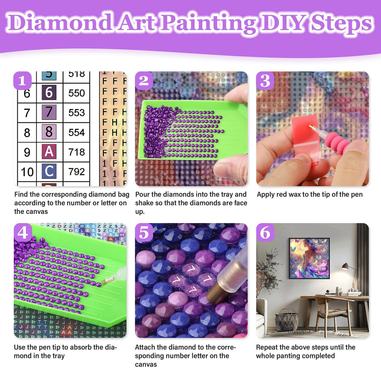 MAXBYE Diamond Paintings of Magic Elf, Fairy Diamond Art Kits for Adults, 5D Butterfly Girl Diamond Art Kits, Diamond Paintings for Home Décor Items, Extra 30% Diamonds, 12x12in MAXBYE