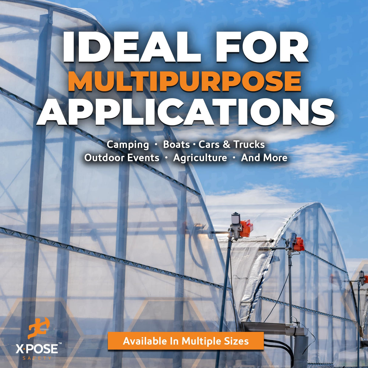 8' x 14' Clear Vinyl Tarp - Super Heavy Duty 20 Mil Transparent Waterproof PVC Tarpaulin with Brass Grommets - for Patio Enclosure, Camping, Outdoor Tent Cover, Porch Canopy - by Xpose Safety Xpose Safety