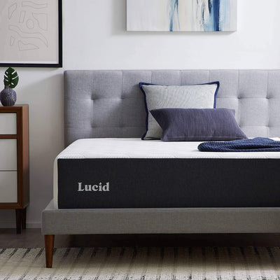 Lucid 14 Inch Memory Foam Mattress - Medium Plush Feel - Infused with Refreshing Bamboo Charcoal and Cooling Gel - Bed in a Box - Temperature Regulating - Pressure Relief - Breathable - Twin XL Size