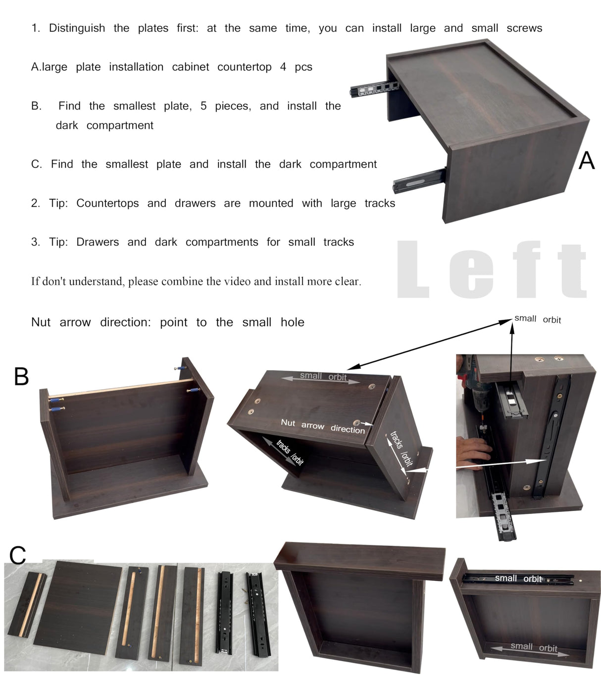 Lizipai Floating Nightstand Wall Mounted, Concealment Furniture,Night Stand with Drawer, Hanging Bedside Table (Night Falls Black-Left-Big) Lizipai