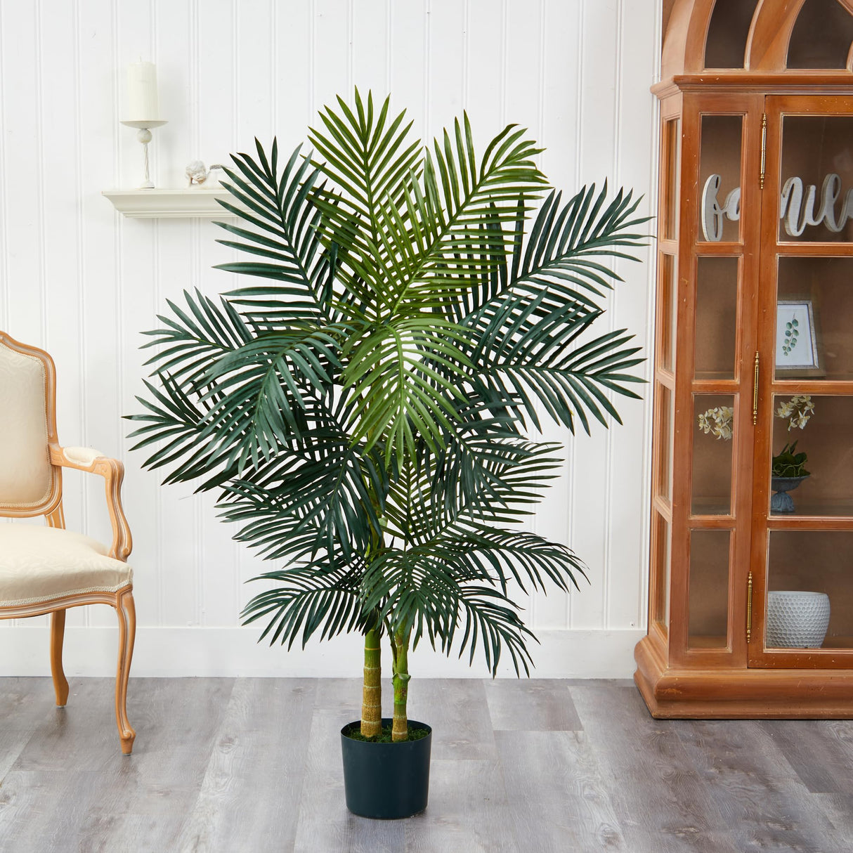Nearly Natural 5ft. Golden Cane Palm Artificial Tree, Green Nearly Natural