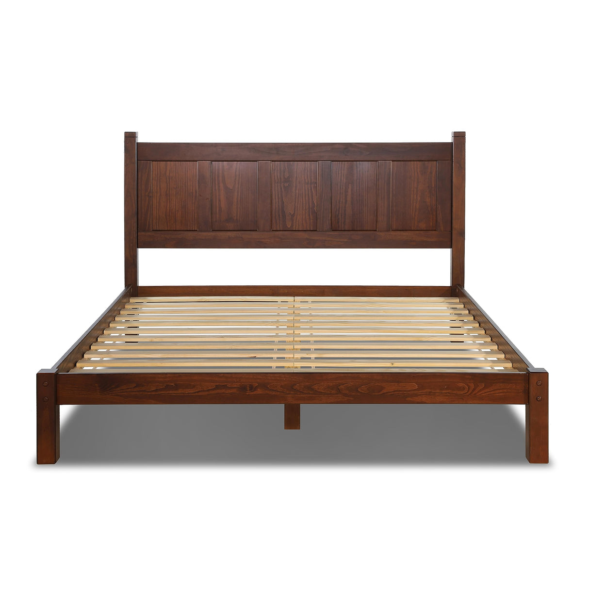 Grain Wood Furniture Shaker Solid Wood Panel Platform Bed, King Size, Cherry Grain Wood Furniture