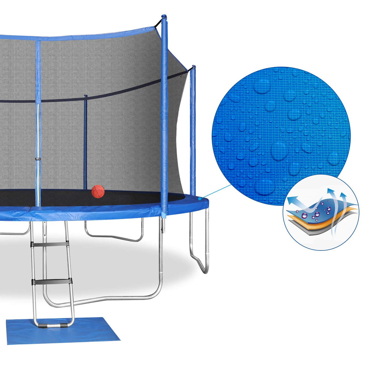 ACWARM HOME 12FT Trampoline Safety Pad Replacement Round Spring Protection Cover, Fits 12ft Frames, Water-Resistant Trampoline Accessories, No Holes for Poles (Blue, 12ft) ACWARM HOME