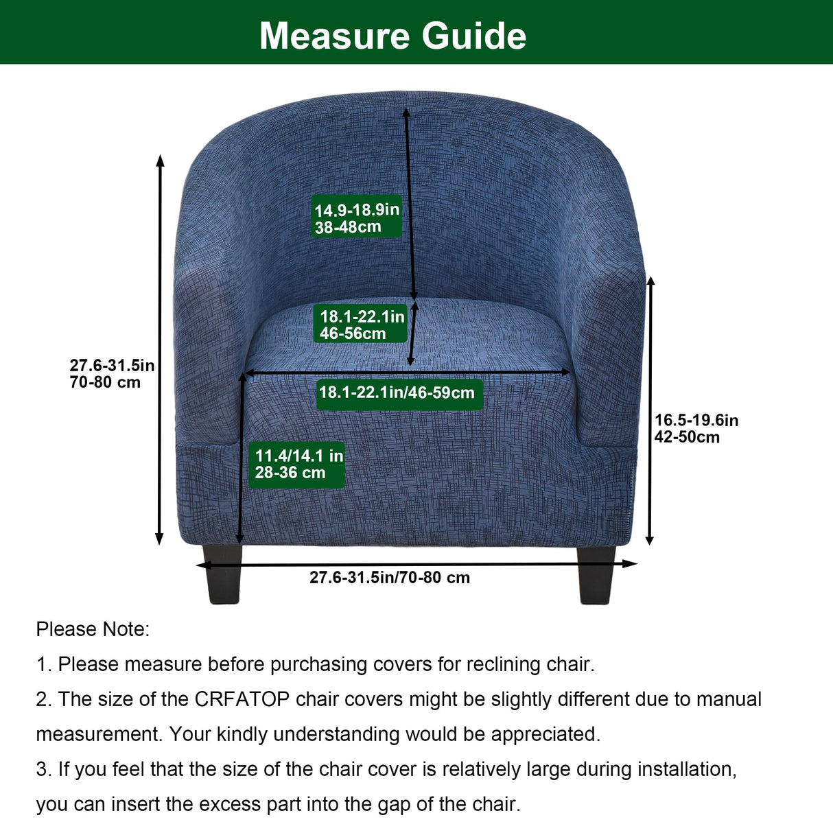 CRFATOP Soft Club Chair Slipcover Stretch Barrel Chair Covers Printed Tub Chair Slipcovers Round Couch Covers Spandex Armchair Sofa Cover Removable Furniture Protector for Living Room,02 CRFATOP