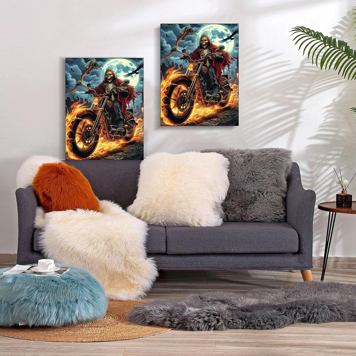YOUSHIHA Motorcycle Skeleton Man Diamond Painting Kits for Adults,Vehicle Diamond Painting Art Kit for Adult,5D Gem Diamond Art Painting for Relatives and Friends Home Wall Decor Gifts 12x16 Inch YOUSHIHA