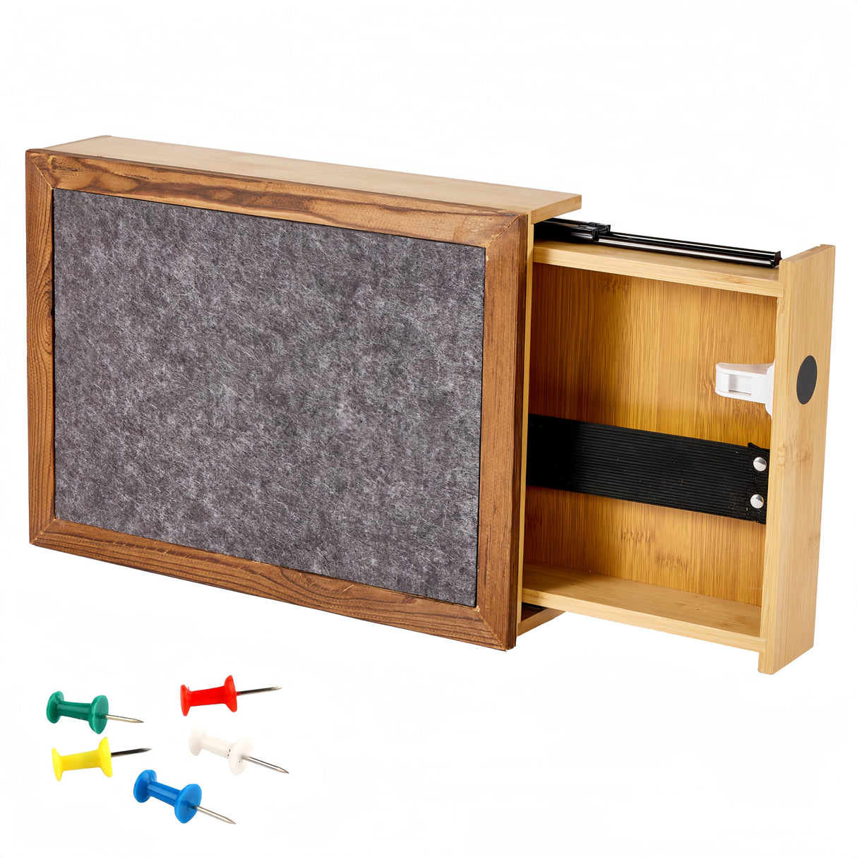 DeYoungArbeit Pistols Wall Cabinet with Magnetic Lock, Wall Shelf Gun Safe, Handmade Wooden Box Storage Indoor Gun Rack(Felt Cover) DeYoungArbeit