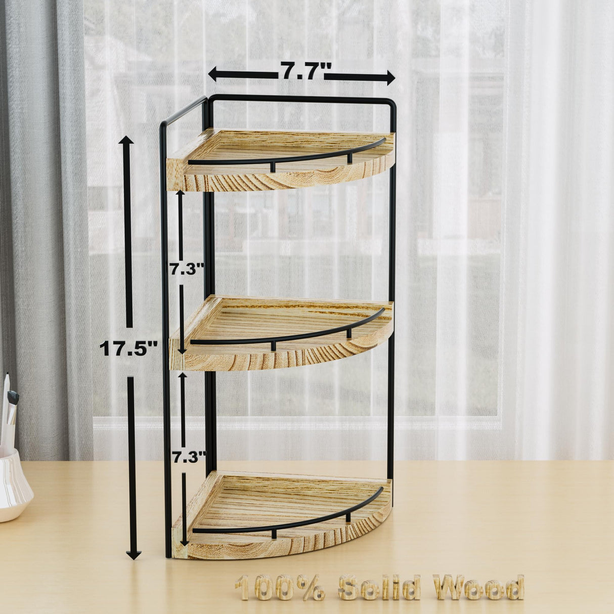 CeleVista Corner Bathroom Counter Organizer, 3 Tier Bathroom Storage Countertop for Skincare, Sink Shelf for Kitchen Decor, Vanity, Dresser, Makeup, Gift(Rustic Brown) CeleVista
