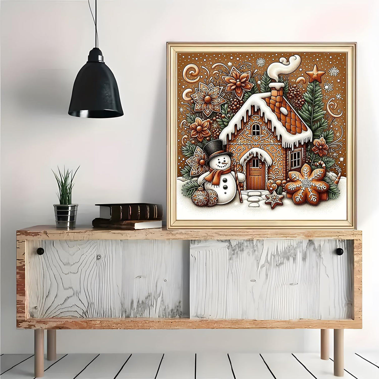 Christmas Snowman House Ball Diamond Art Painting Kits for Adults,Winter Diamond Painting Kits for Adults Beginners,5D DIY Full Drill Diamond Dot Gem Art Kits for Adult,Home Wall Decor 13.8x13.8 Inch AWLNKMC