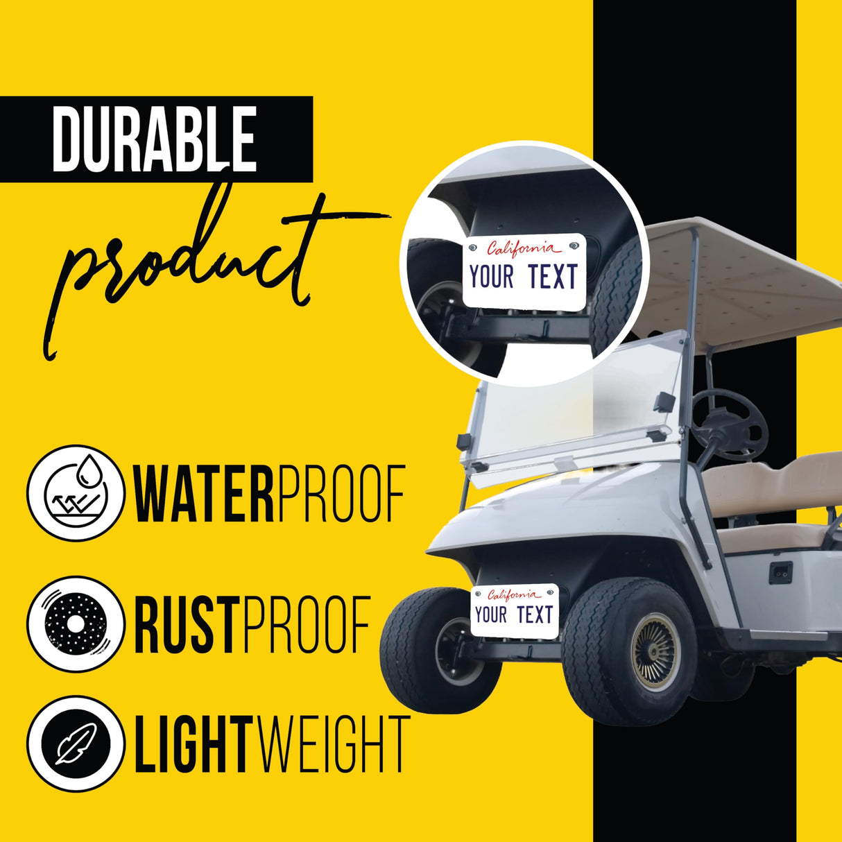 Personalized California Mini License Plate | Choose from All 50 States | Bike License Plate | 7 x 4 inch | Custom License Plate for Kids Toy Car and Wagons | Golf Cart Accessories | Motorcycle Printlabz