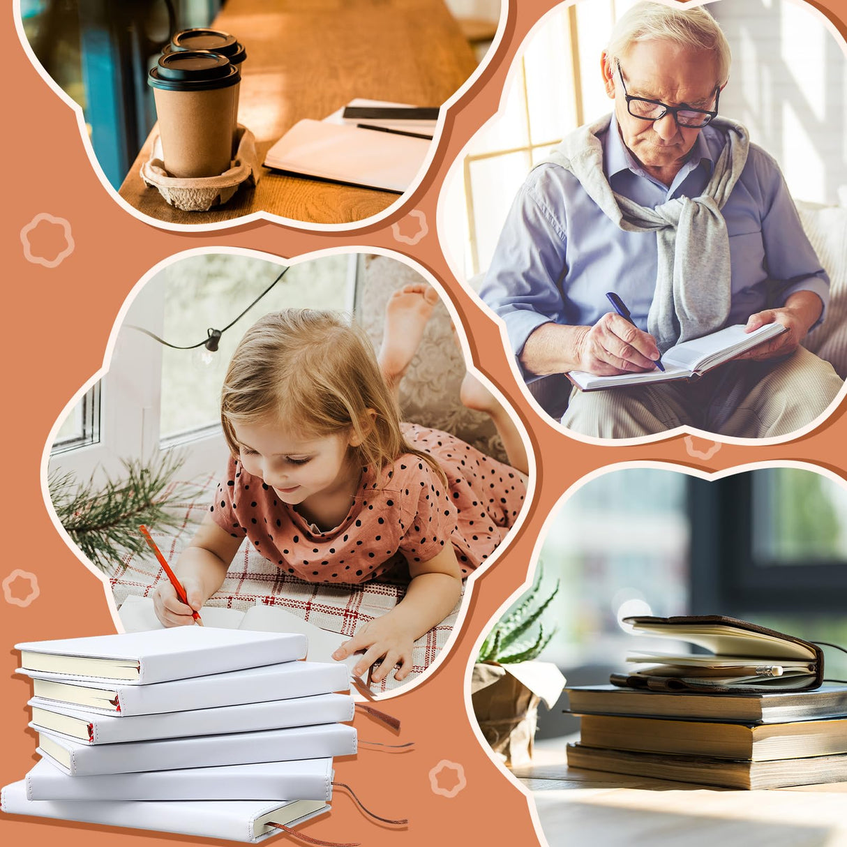 Jetec Sublimation Journal Blank Notebooks Faux Leather Journal Notebooks Small Notebook Notepad A6 Cute Hardcover Blank Notebook for School Office Supplies 200 Pages (12 Packs) Jetec