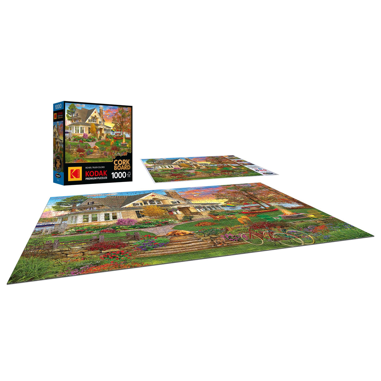RoseArt - Kodak Cork - Lakeside Home - 1000 Piece Jigsaw Puzzle for Adults RoseArt