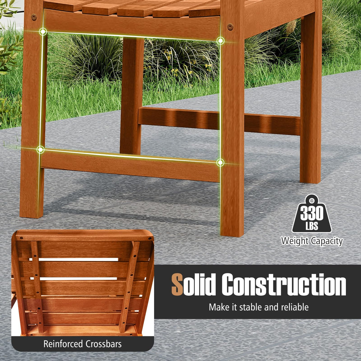 Tangkula 7 Pieces Outdoor Dining Set for 6, Patio Solid Wood Slatted Rectangular Dinner Table and Armchairs Set w/Umbrella Hole, Teak Oil Finish, for Lawn, Deck, Yard, Porch and Poolside Tangkula