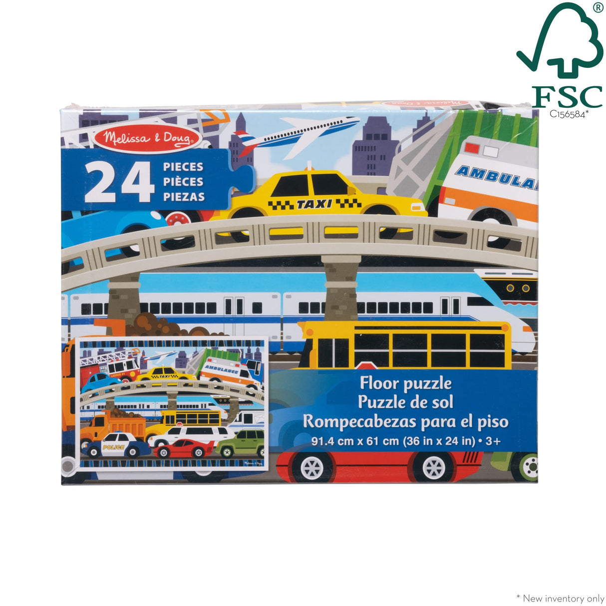 Melissa & Doug Traffic Jam Jumbo Jigsaw Floor Puzzle (24 pcs, 2 x 3 feet long) - FSC Certified Melissa & Doug