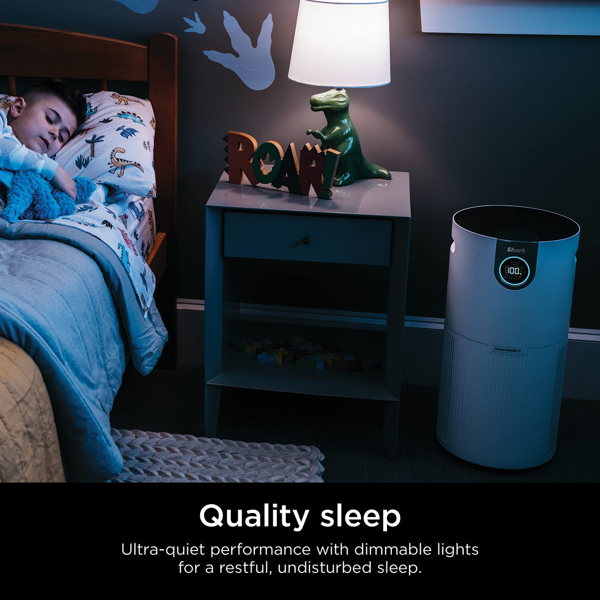 Shark Air Purifier for Home Large Room, Clean Sense Technology, HEPA Air Filter, 1000 Sq Ft, Kitchen, Filters Smoke, Captures 99.98% of Particles, Pet Dander, Pollutants, Dust, Allergens, HP201 Shark