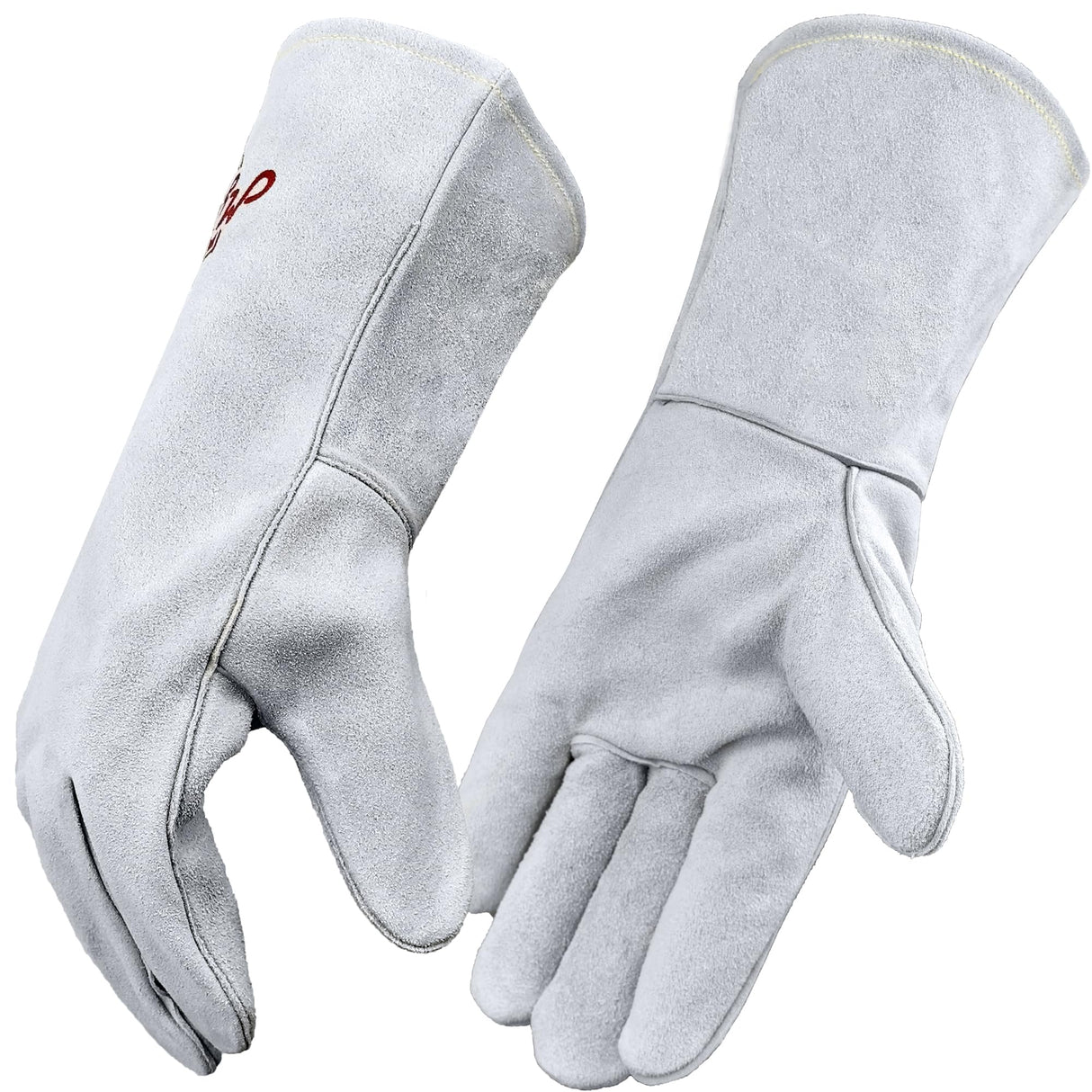 MYSAFETY Leather Welding Gloves for Men or Women, Fire and Heat Resistant gloves for Stick,Tig,Mig,Fireplace,BBQ,Oven,Grill,Wood Stove,Animal Handling Gloves,Bite Proof for Cat or Dogs,Welders Gifts MYSAFETY