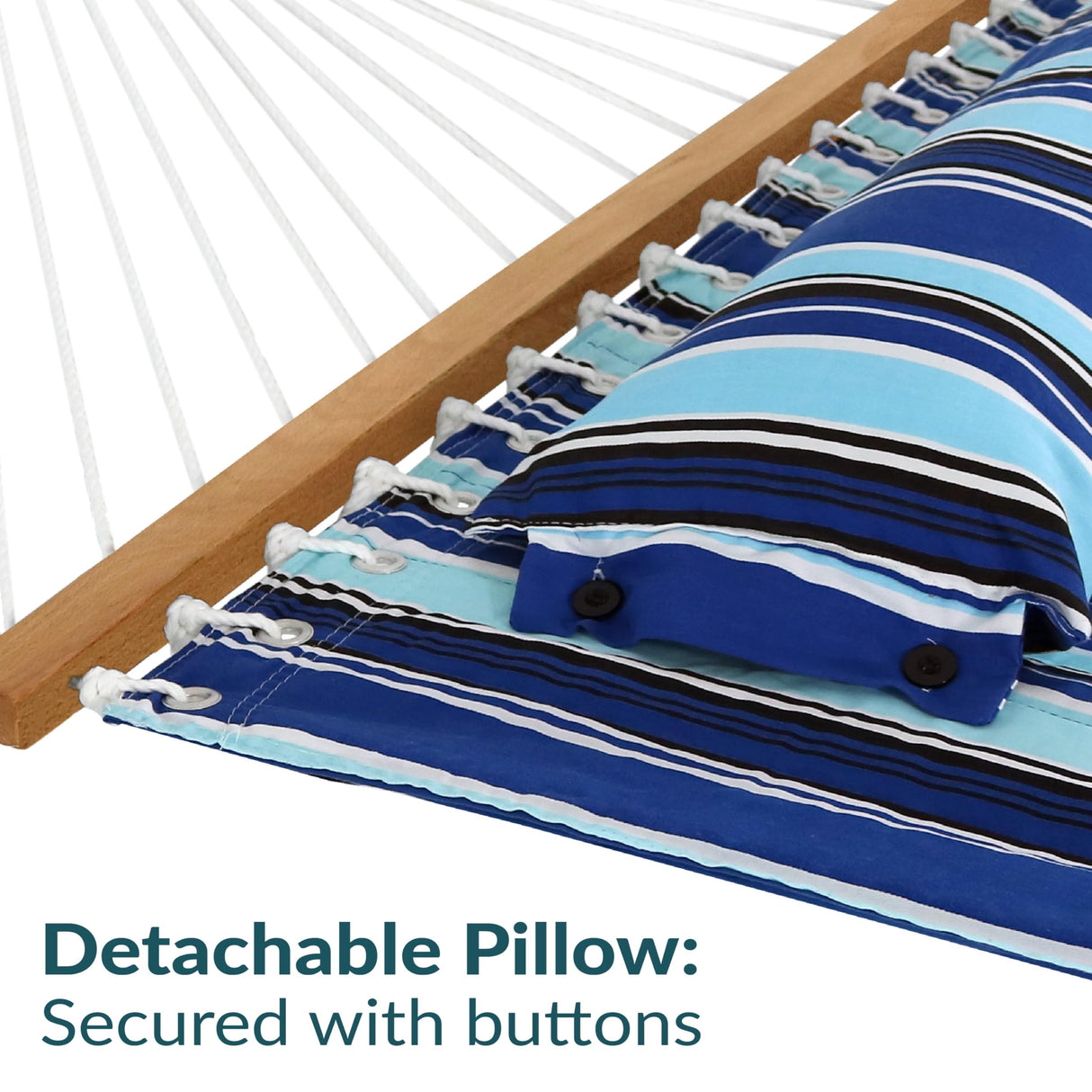 Sunnydaze Quilted Outdoor Hammock with Spreader Bars - Heavy-Duty 450-Pound Capacity Double Hammock for Outside - Catalina Beach Sunnydaze