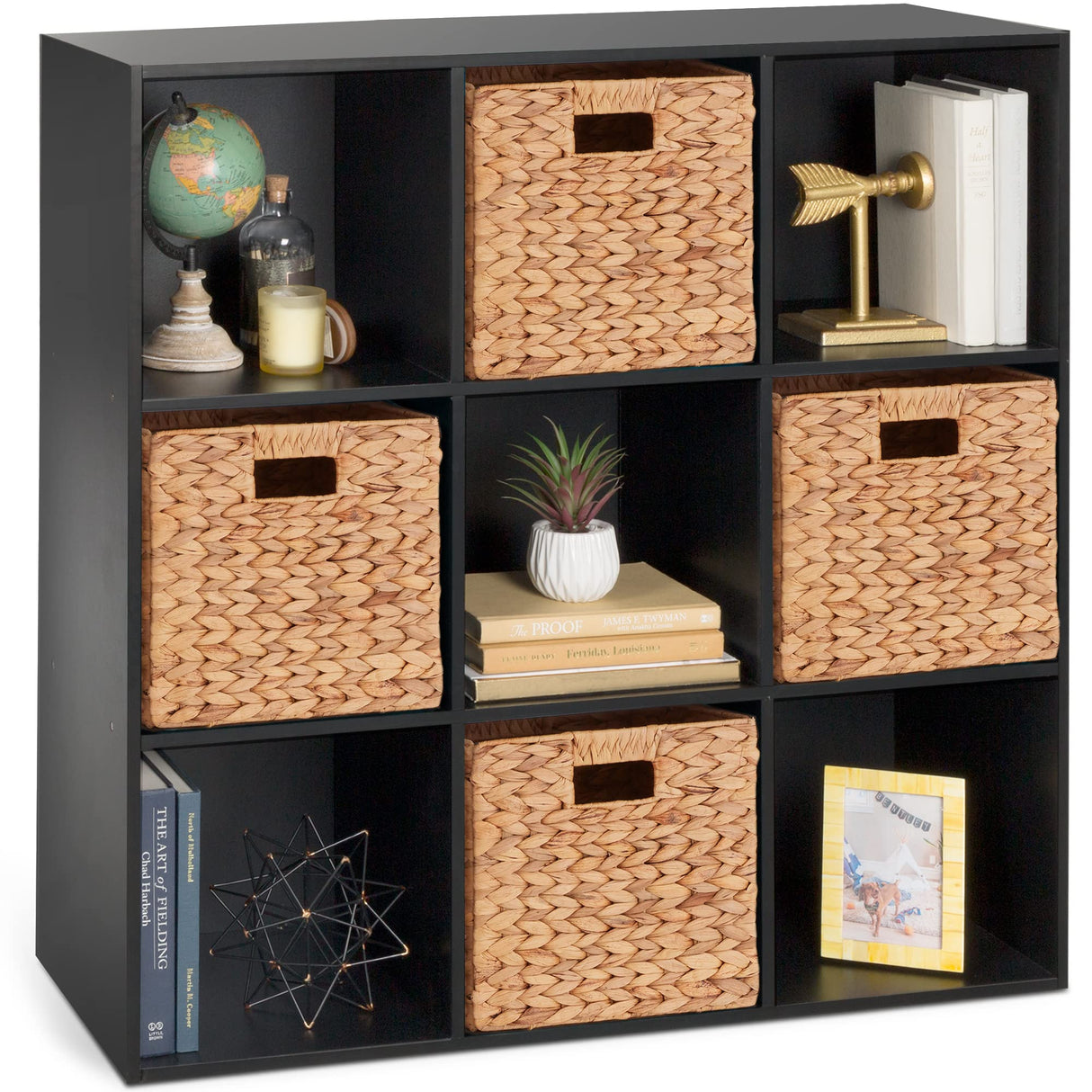 Best Choice Products 9-Cube Storage Organizer, 11in Shelf Opening, Bookcase, Display Shelf, Customizable w/ 3 Removable Back Panels - Black Best Choice Products