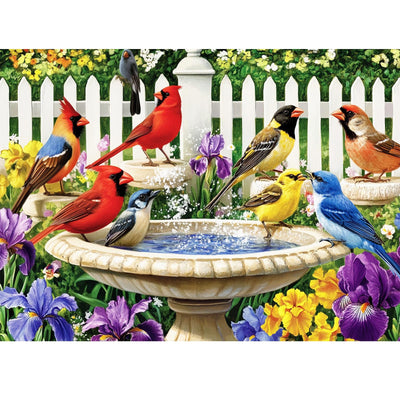 500 Pieces Puzzle for Adults | Bath Birds Large Piece Puzzle | Recycled Cardboard Jigsaw Puzzle 500 Pieces | Challenging Game Home Decor Birthday Party Gift Toy for Adults Kids Seniors 20.5 * 15 in
