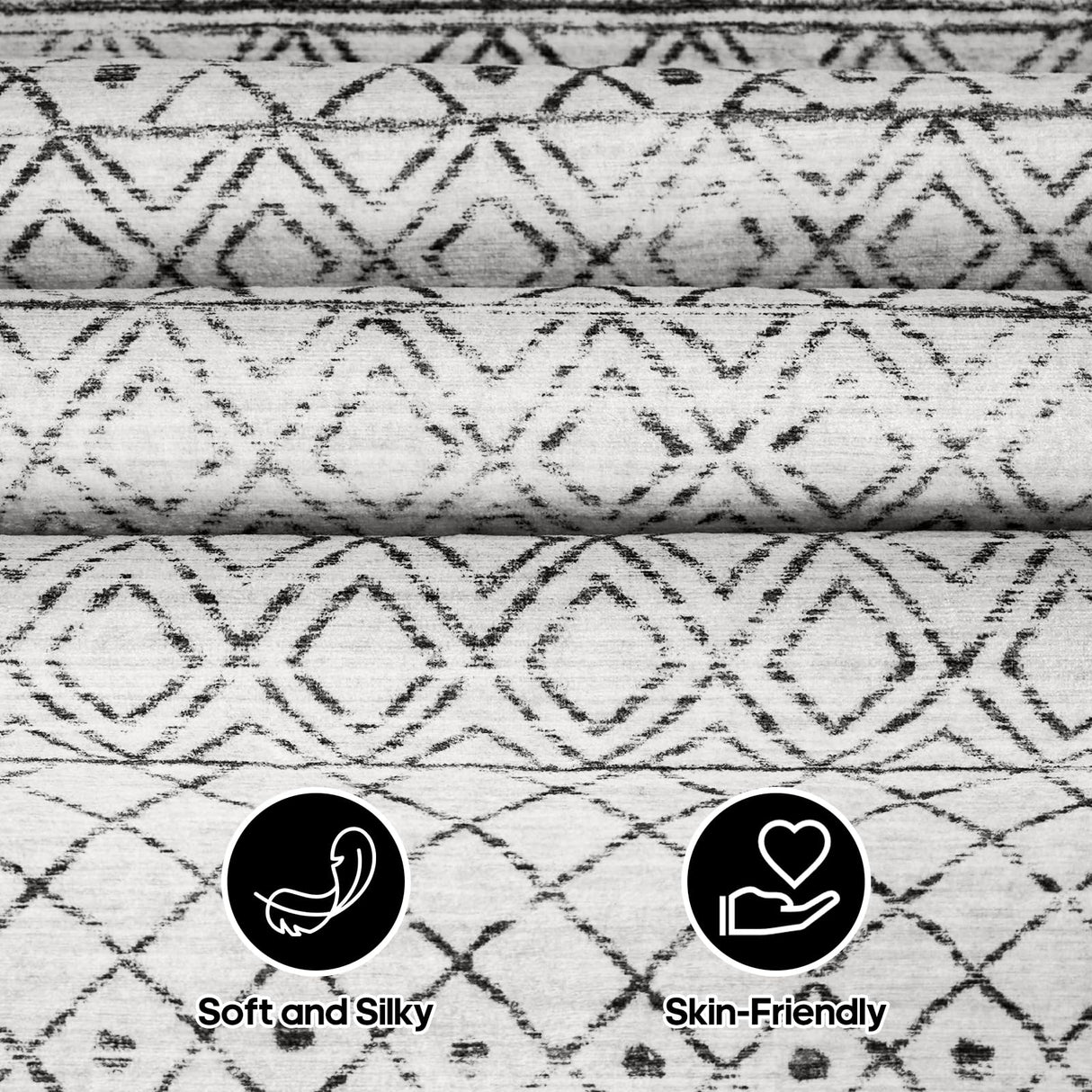 BYYVOO Hallway Runner Rug Washable 2'6"x8': Moroccan Non Slip Runner Rugs Soft Indoor Floor Carpet Low Pile Mat with Rubber Backing for Living Room Kitchen Bedroom 2'6"x8' Geo Grey BYYVOO