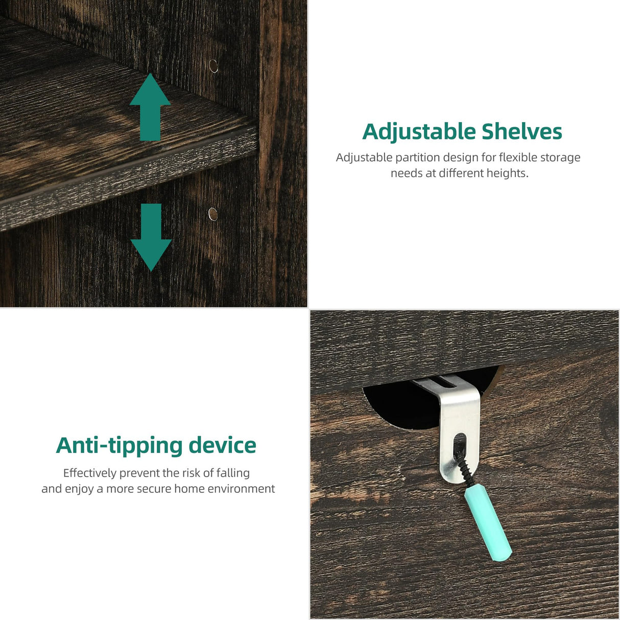 YITAHOME Television Stand for 65/55 Inch TV, Farmhouse TV Stand with 9 Drawers, Adjustable Shelves and Tempered Glass Doors, Entertainment Center TV Media Console for Living Room, Dark Rustic Oak YITAHOME