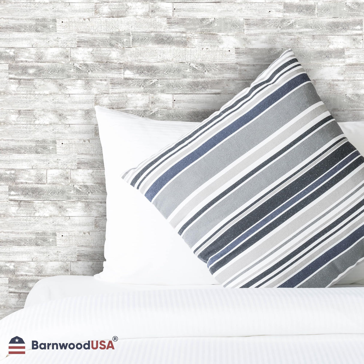 BARNWOODUSA Real Reclaimed Wood Planks - Easy Nail-Up Shiplap Panels for Rustic Wood Wall Paneling (White Wash, 3 Square Feet) BarnwoodUSA LLC