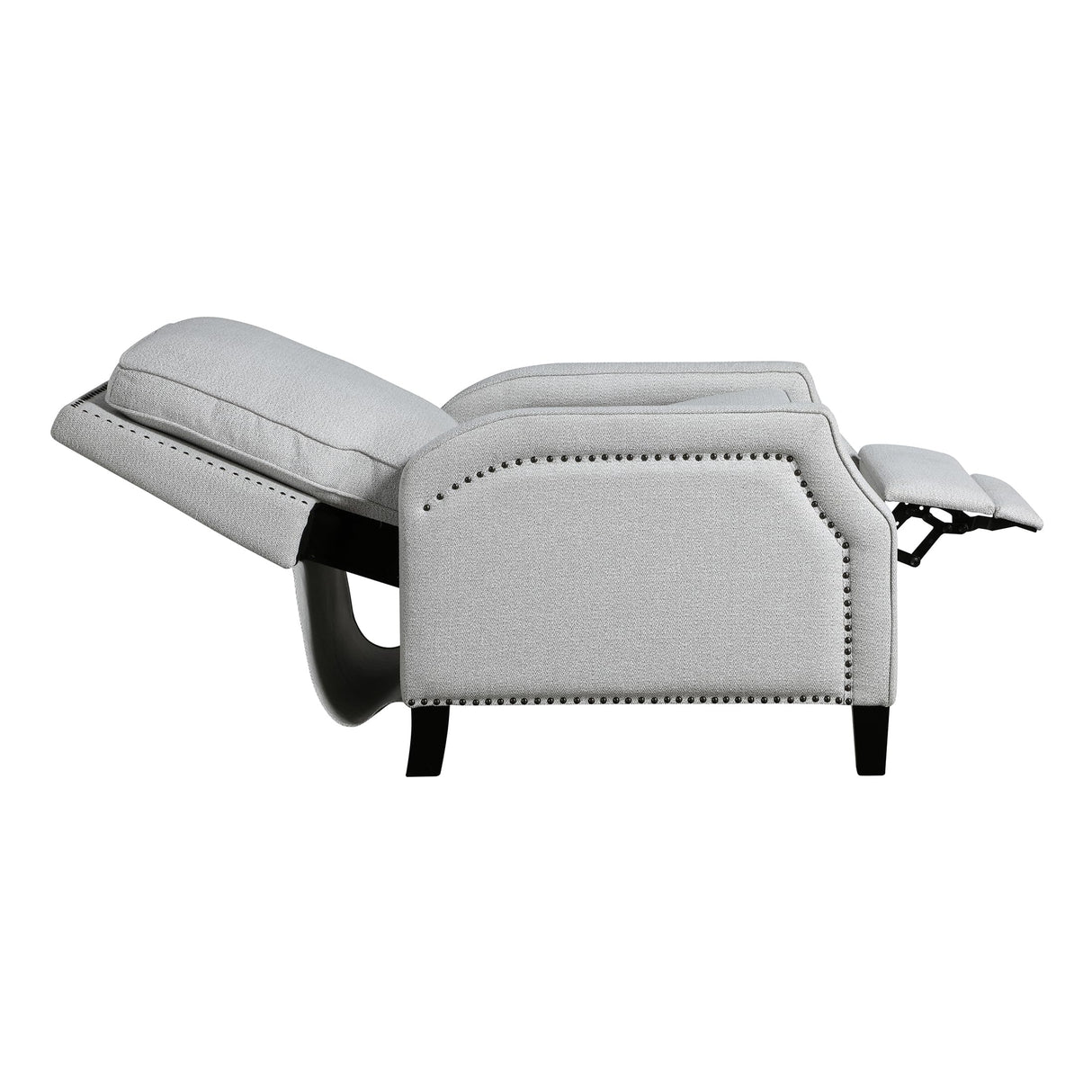 Lexicon Push Back Recliner Chair, Reclining Sofa Armchair, Modern Recliner Sofa Chair with Footrest, Chenille Fabric Recliner Arm Chair, Single Sofa Accent Chair for Living Room/Office/Apartment, Grey Lexicon