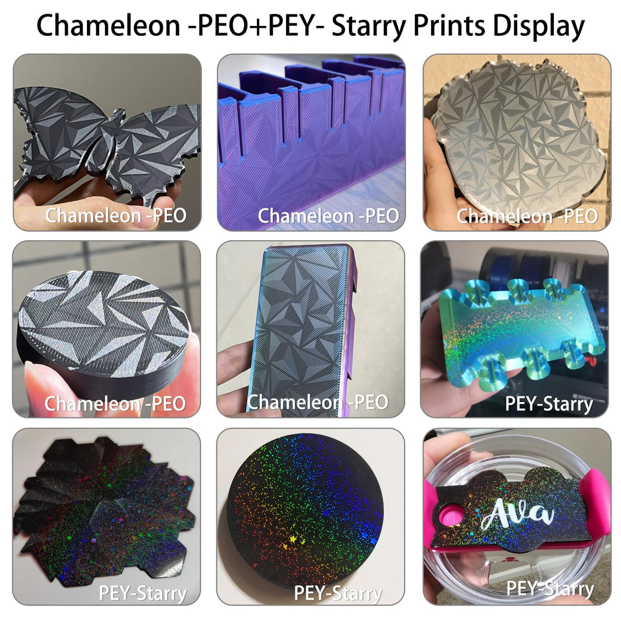 Wefuit 3D Double-Sided Printing Smooth Chameleon PEO + Smooth Starry PEY Build Plate Bed Platform 184x184mm Suitable for Bambu Lab A1 Mini Wefuit