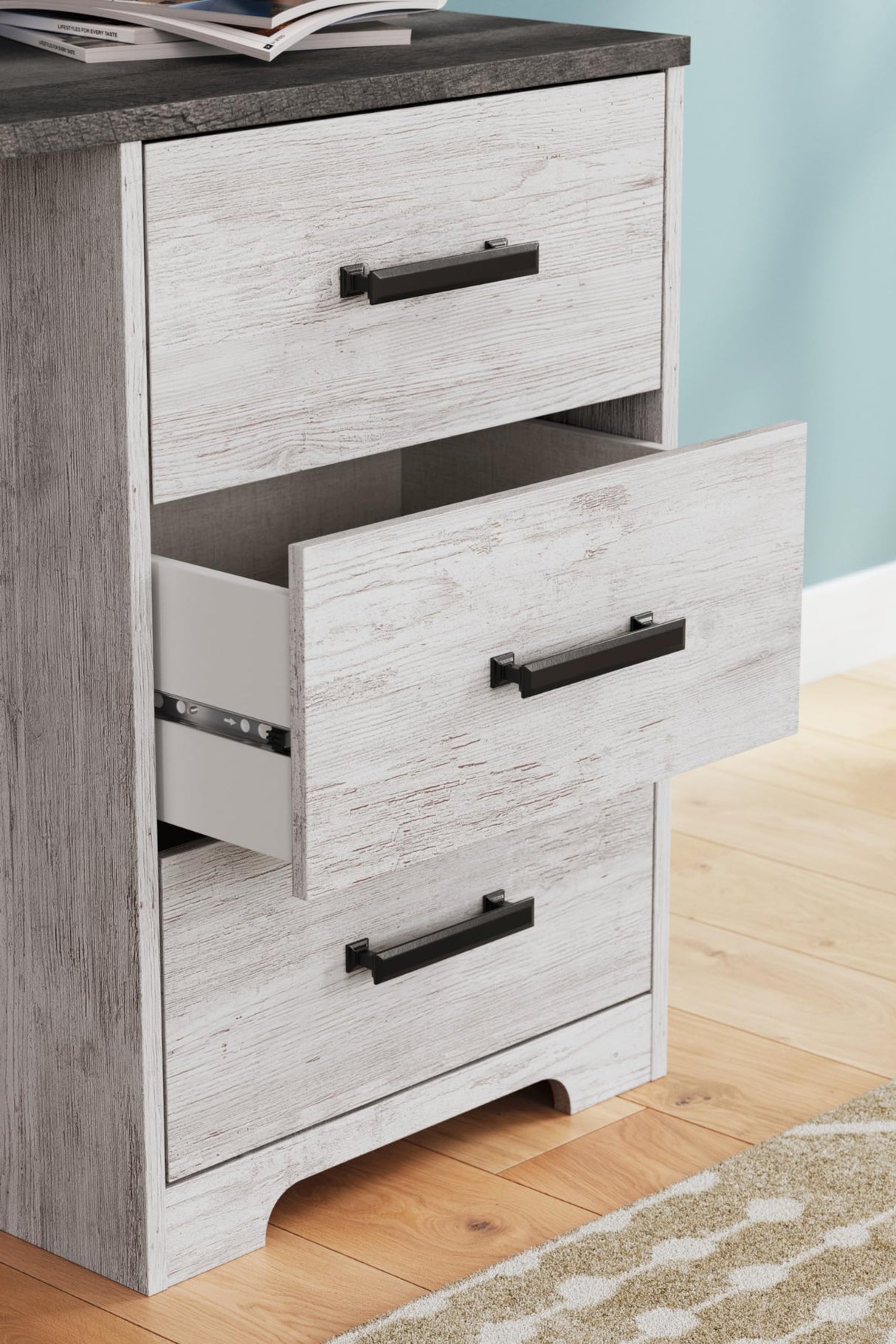 Signature Design by Ashley Shawburn 3-Drawer Home Office Desk, 54" W x 19" D x 29" H, White & Gray Signature Design by Ashley