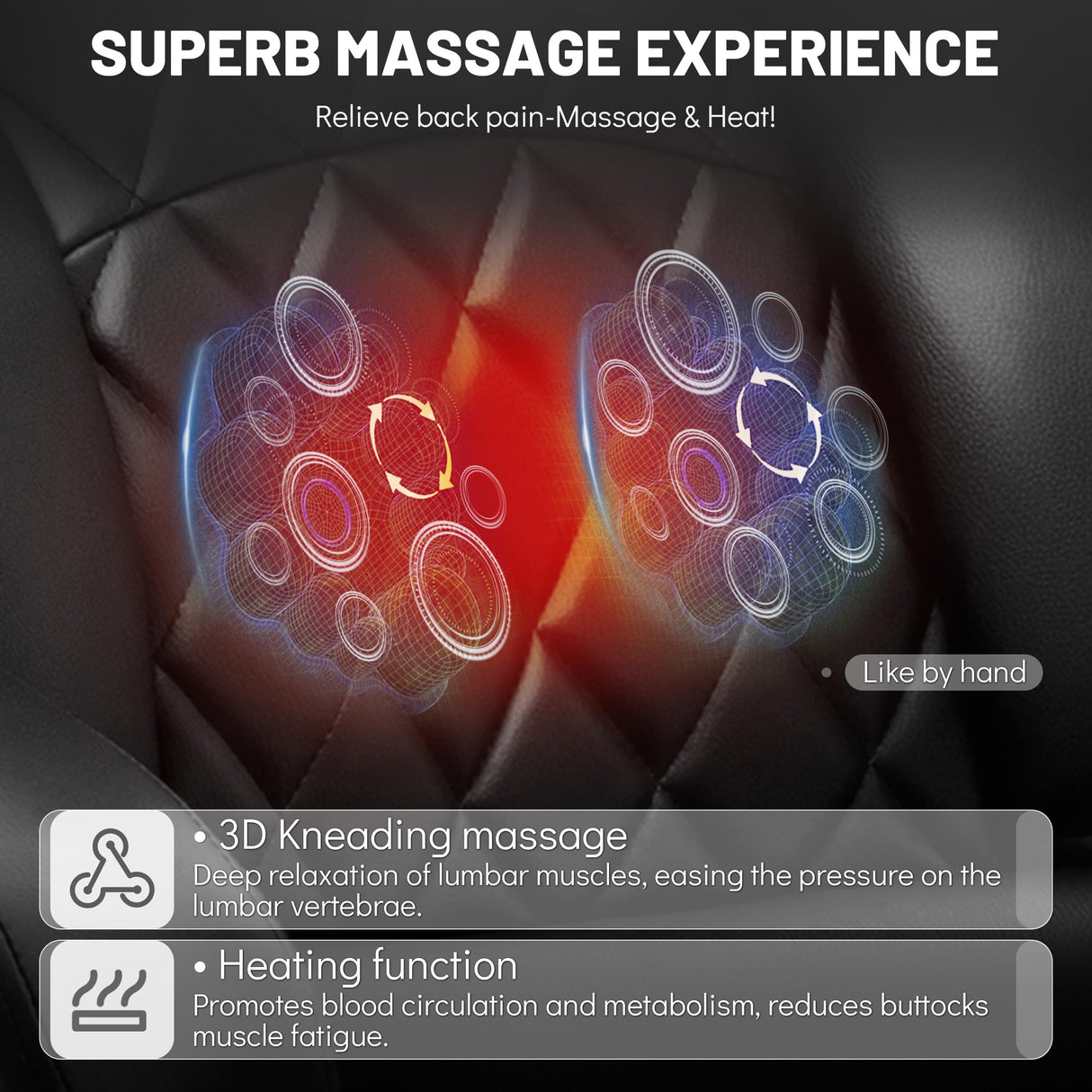 Massage Office Chair with Foot Rest,3D Kneading & Heat Executive Office Chairs,Big and Tall Leather Office Chair 500LBS,Ergonomic Desk Chair for Heavy People,Recliner with Dual-Use Pillow,Black BLISNEST