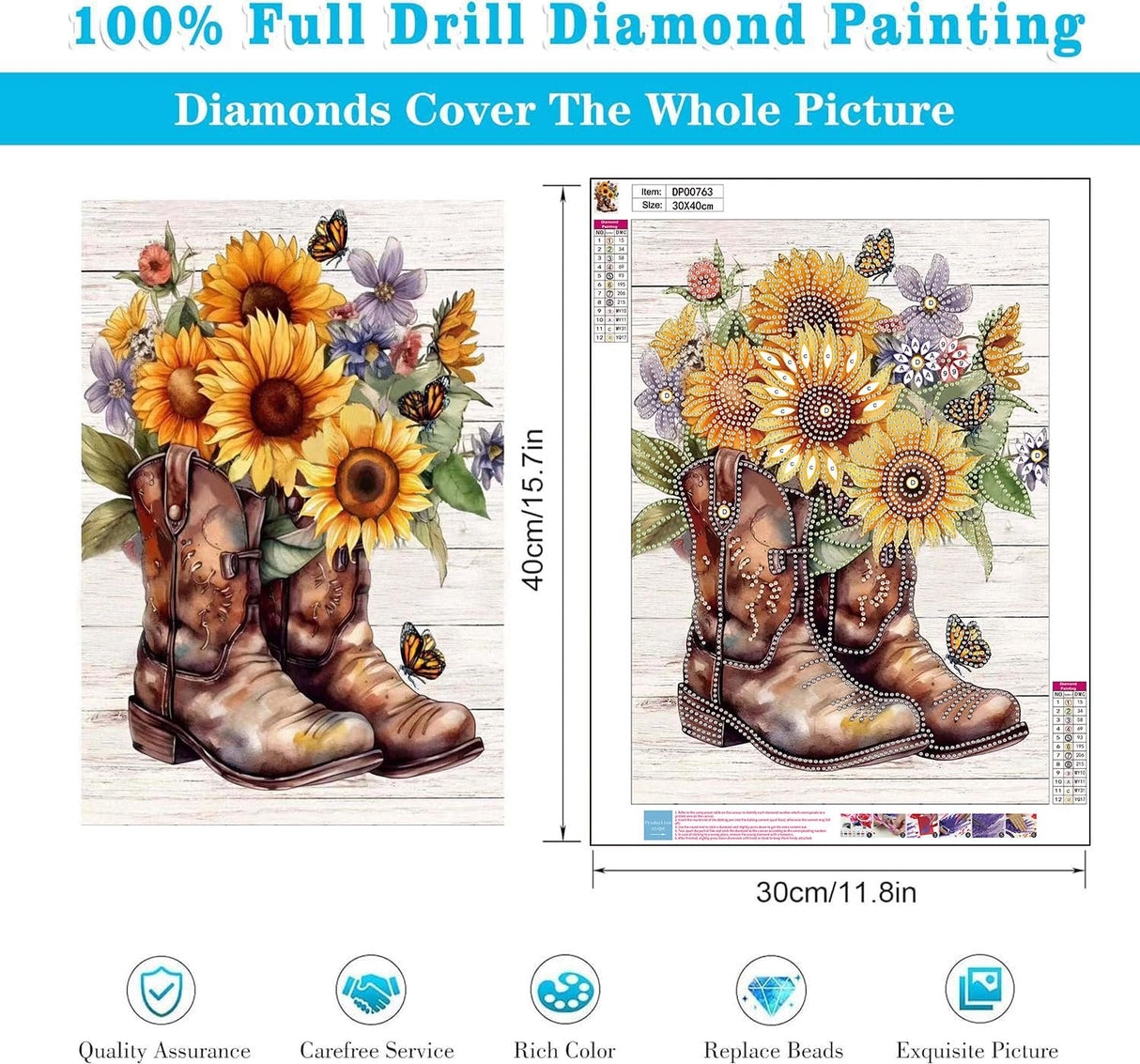 AIBOERL Diamond Art Kits for Adults,Sunflower Special Shaped Diamond Painting Kits 5D,Full Drill DIY Crafts Diamond Painting Kit Adult for Home Decor Gift Diamond Dots 11.8x15.7inch AIBOERL