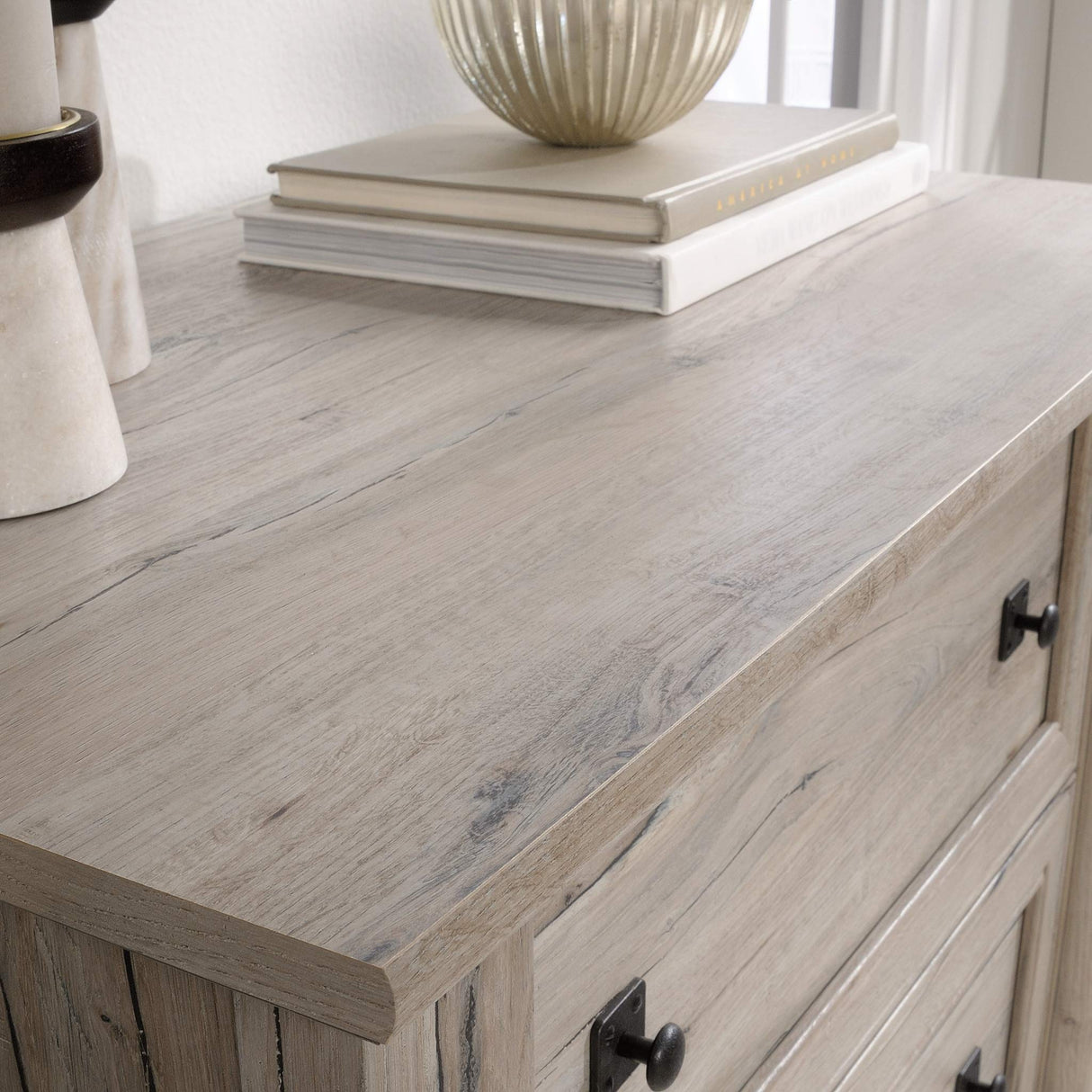 Sauder Palladia 2 Drawer File Cabinet, Lateral Filing Cabinets for Home Office, Hanging File Folders Organizer, Interlocking Drawers, in Split Oak Finish Sauder