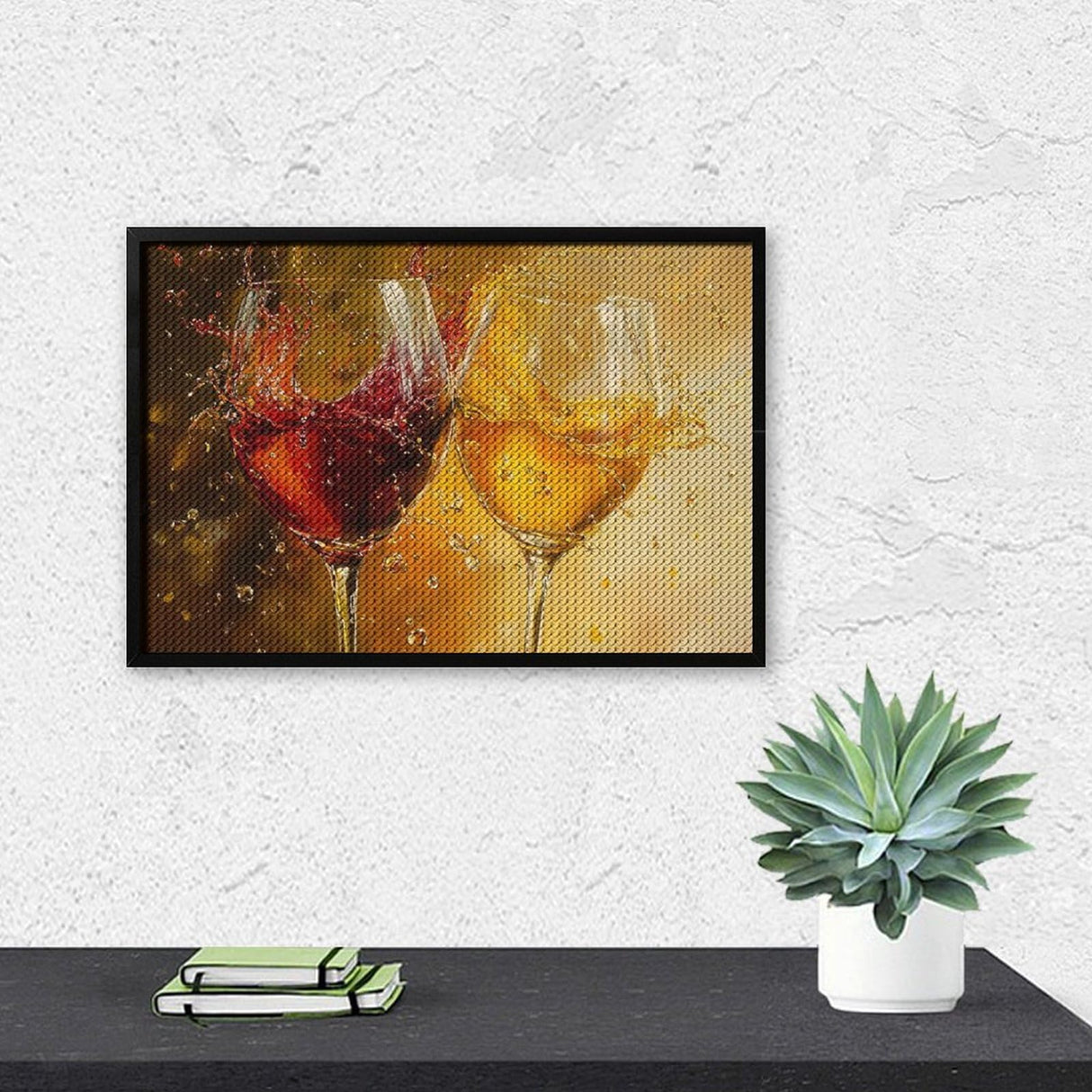 YDVZYWBL Wine Glasses Splash Diamond Art Painting Art Kits 5D DIY Diamond Art Kits Home Wall Decor 8"x12" YDVZYWBL