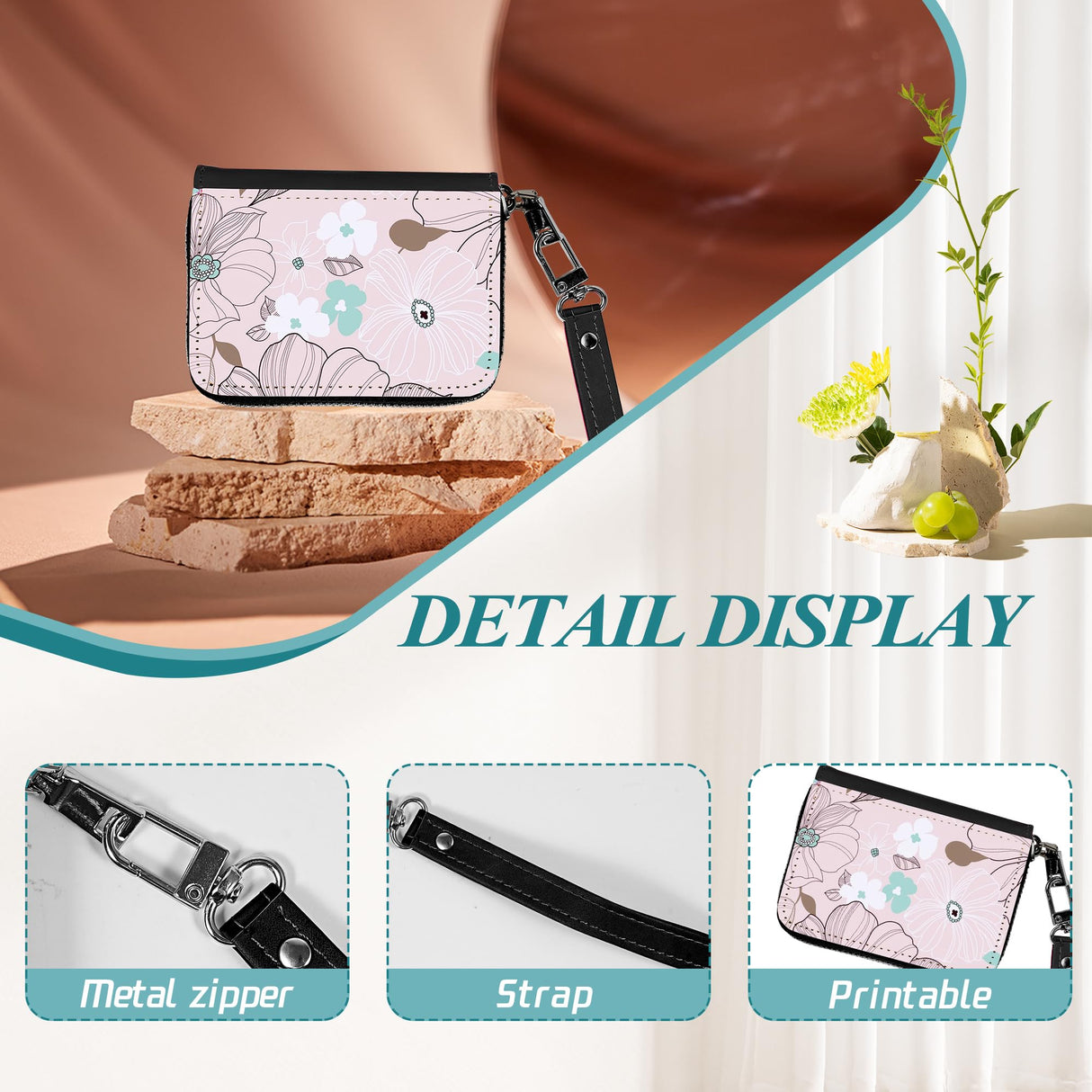 Zeloyaut 2 Pack Sublimation Blank wallet for women,black leather coin purse,zipper change bag, Jewelry Pouch,Personalized heat press,High temperature resistance and durability,3.9in*2.95in*1.18in Zeloyaut