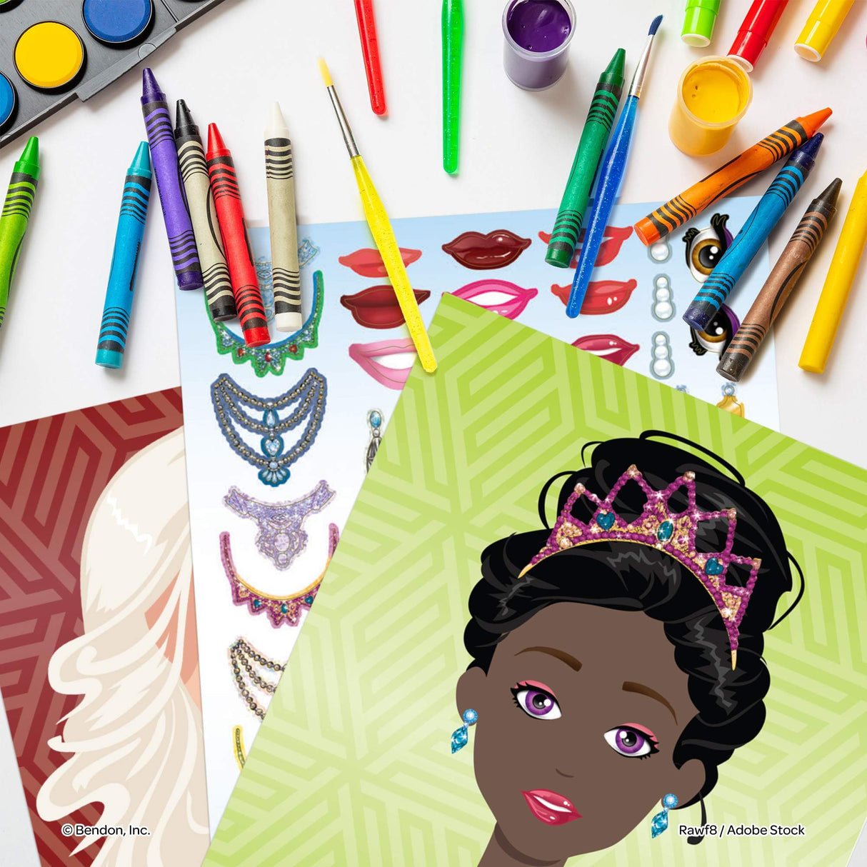 Bendon Create-A-Face Sticker Pad (Princess) Bendon