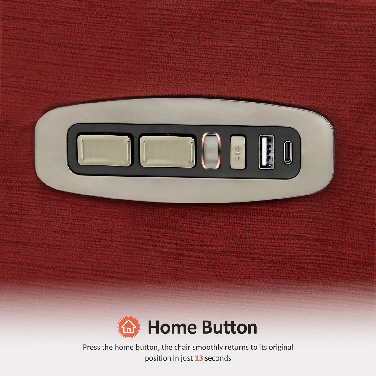 MCombo Dual Motor Oversized Power Recliner Chair, 38.2'' Large Wide Seat, Rocker Recliner with LED Lighting, USB Ports, Perfect for Living Room, Office and Home Theater, Fabric PR607 (Burgundy) MCombo