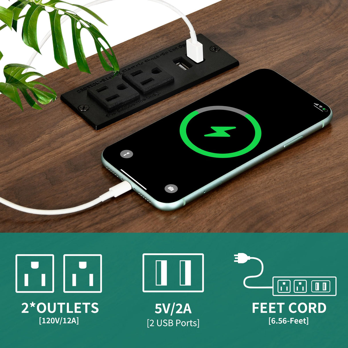 YITAHOME Farmhouse Nightstand with Charging Station, 2 Drawers Night Stand with LED Lights, Wood End Table Side Table with Storage, Walnu + White YITAHOME