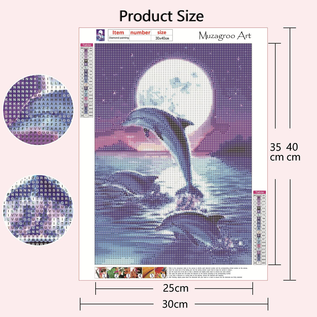 Muzagroo Art 4 Pack Diamond Paintings Kits for Adults 5D Diamond Art DIY with Round Full Drill Diamonds for Beginners Dolphins Diamond Wall Art for Living Room Muzagroo Art