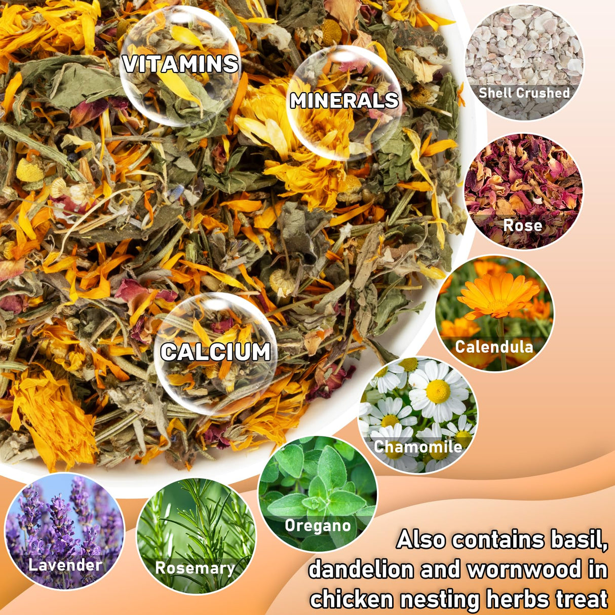 MAQIHAN 10oz Chicken Nesting Herbs - Dried Herb Layer Feed Coop and Run Insulation Roosting Bars for Box Pads Supplies Laying Hens Chicks Vacuum Packed Bedding Winter MAQIHAN