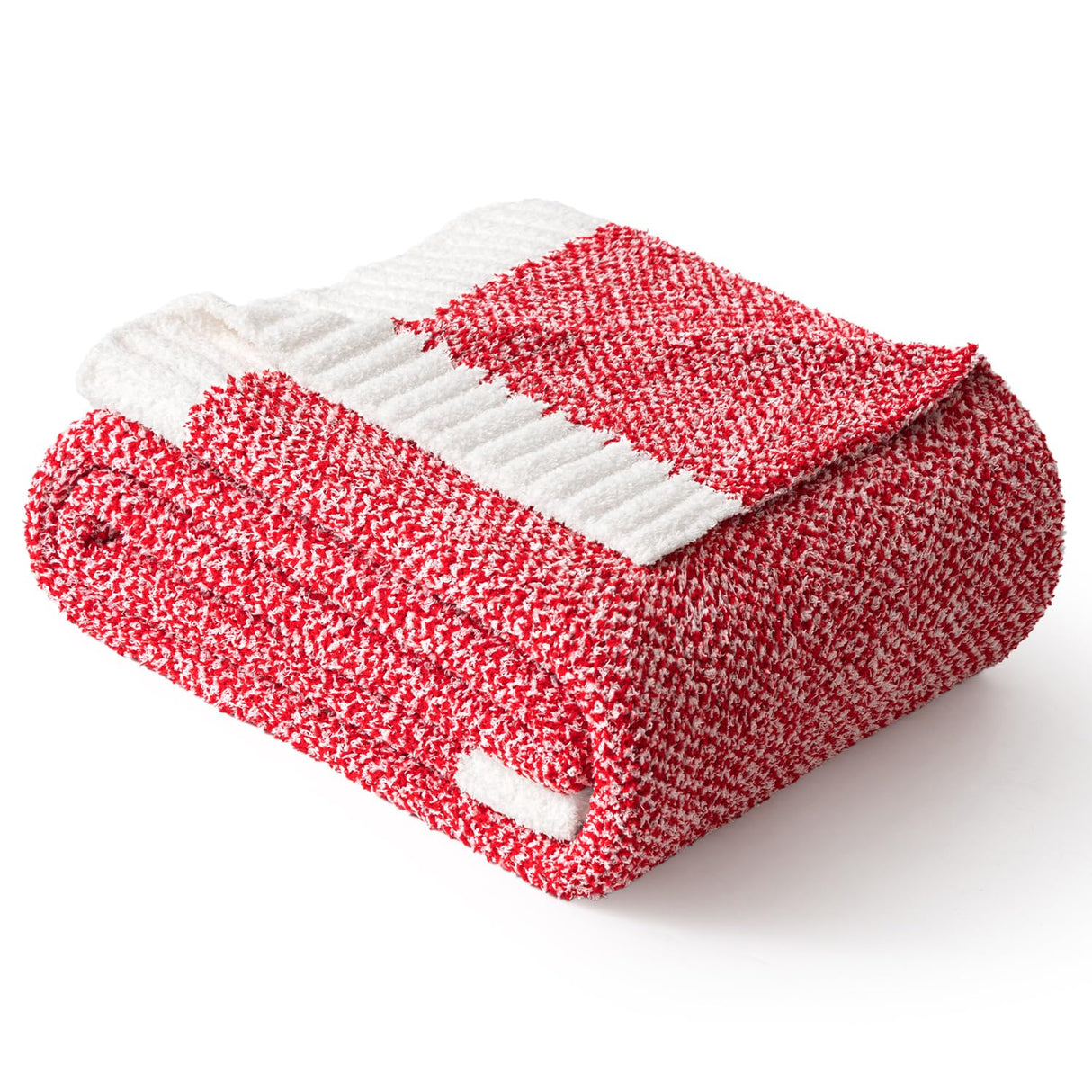 MIULEE Christmas Red Super Soft Throw Blanket for Couch, Cozy Fluffy Warm Blankets Knit Throw Blankets for Sofa, Bed, Chair, Living Room, Camping, Picnic, 50 x 60 inch MIULEE
