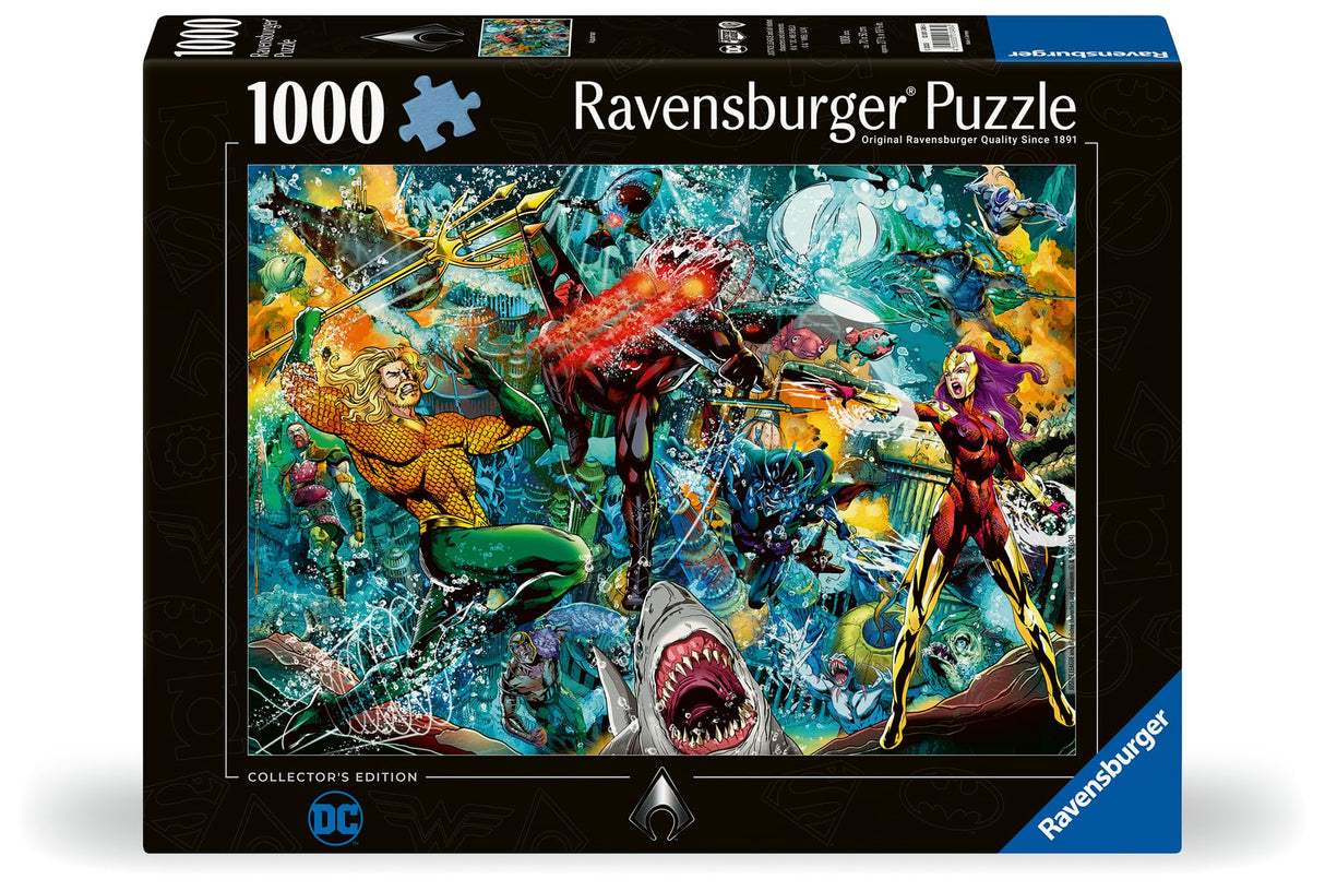 Ravensburger DC Collector's Edition - Aquaman 1000 Piece Jigsaw Puzzle | Unique Softclick Technology | Striking Artwork | Perfect for DC Fans Ravensburger