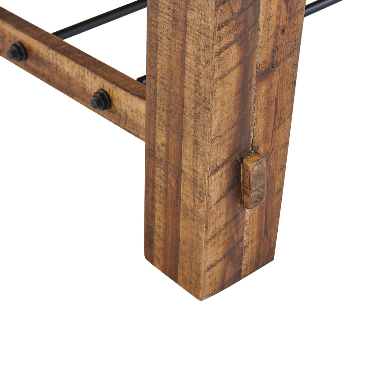 Durango 48-Inch Solid Wood Coffee Table with Storage Shelf Metal Accent – Industrial Farmhouse Living Room Table in Rustic Natural Finish by Alaterre Furniture Alaterre Furniture