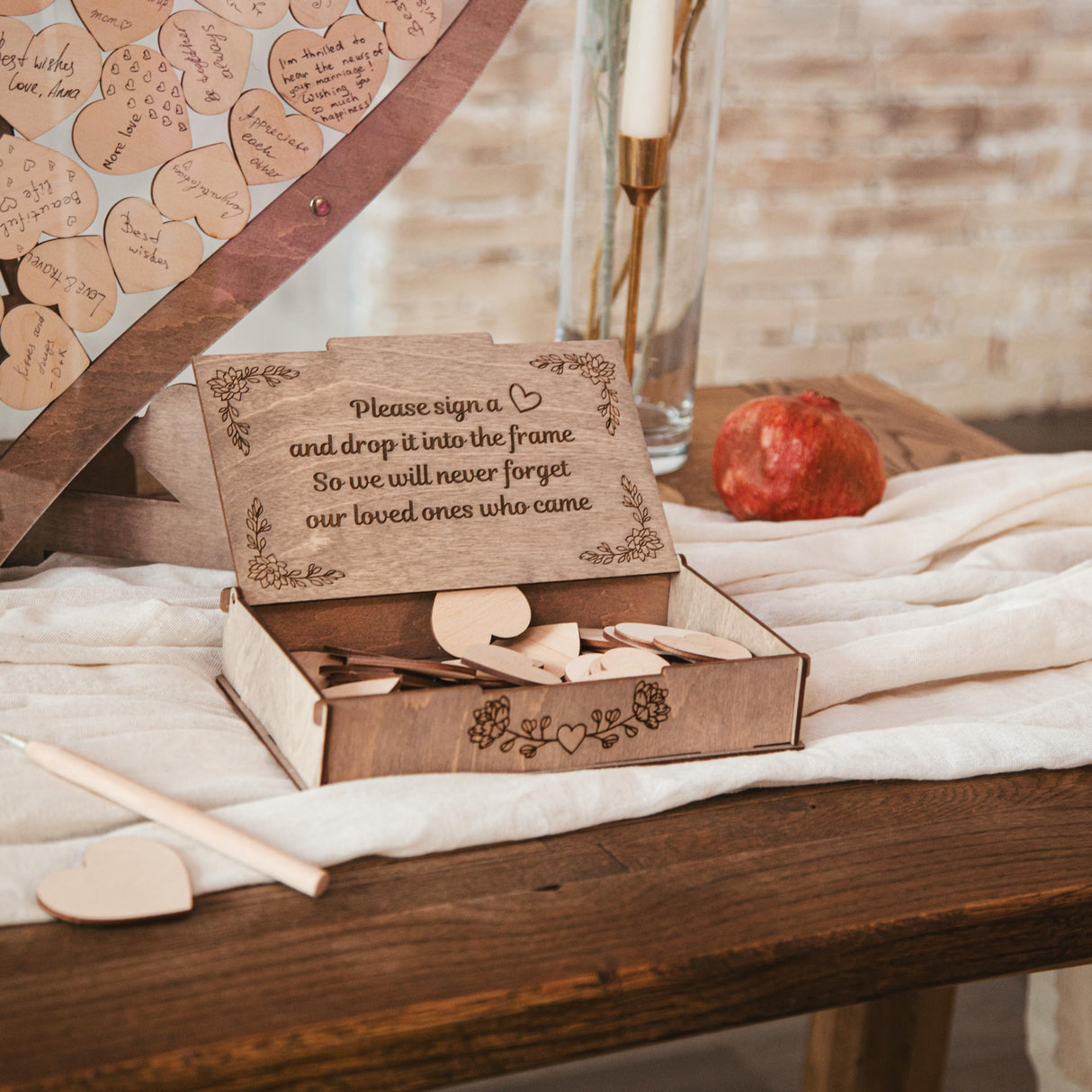 Personalized Wedding Guest Book Wedding Drop Box Wooden Rustic Wedding Decor Alternative Guest Book Wedding Ideas Wedding Heart Guest Drop Box Wedding by Eli